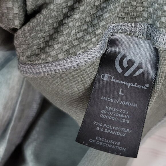 Champion Mens Power Core Shirt Gray Large Crew Neck Short Sleeve Active Athletic - Picture 7 of 7